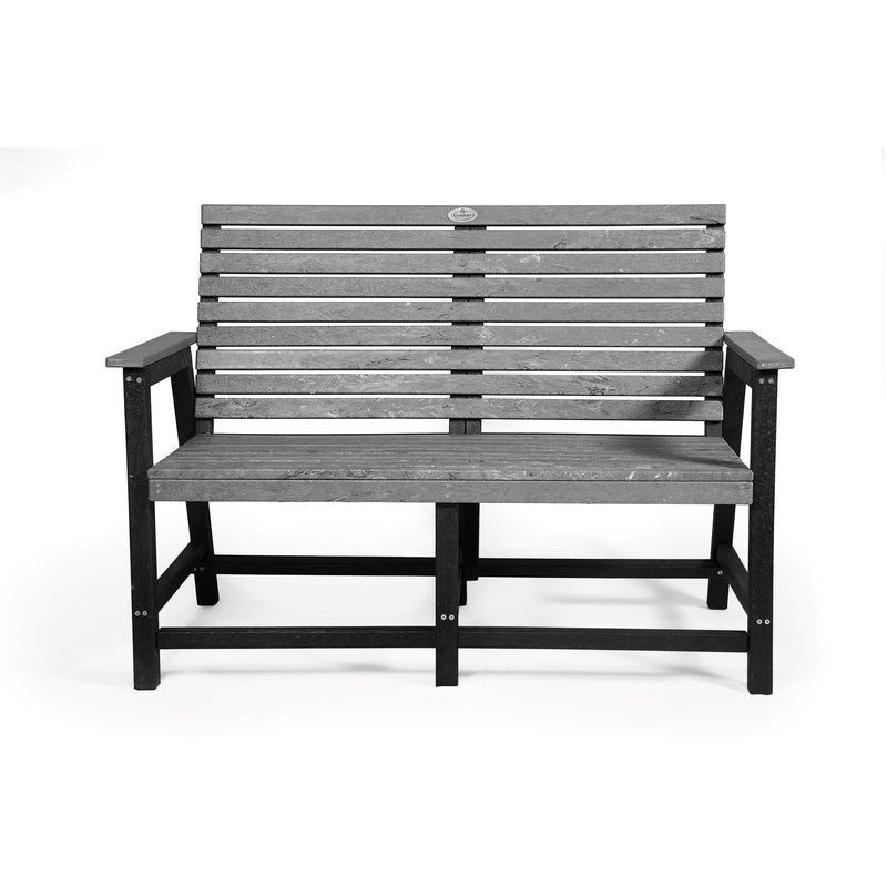 Eco 2 seater bench with backrest with armrest