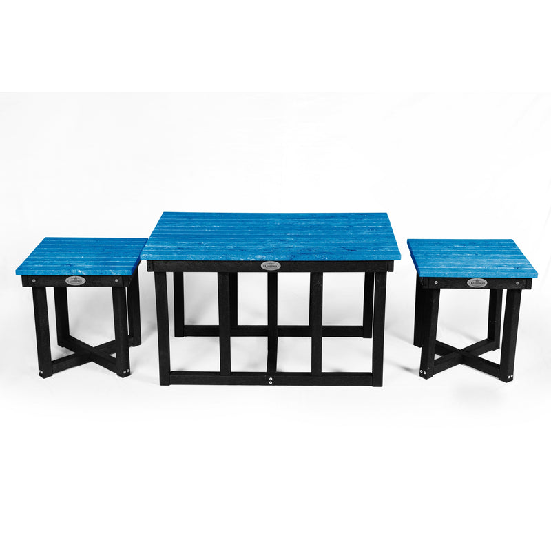 Eco cuboid coffee table with 2 stools