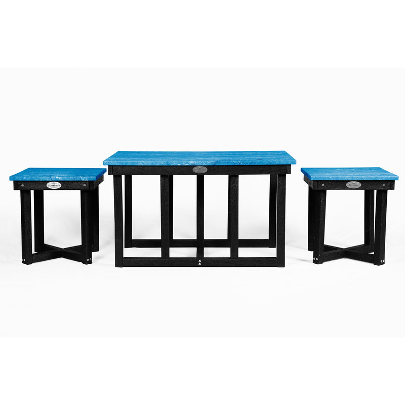 Eco cuboid coffee table with 2 stools