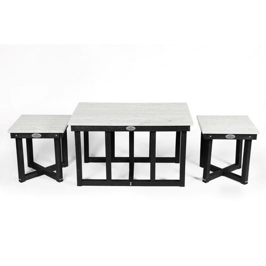 Eco cuboid coffee table with 2 stools