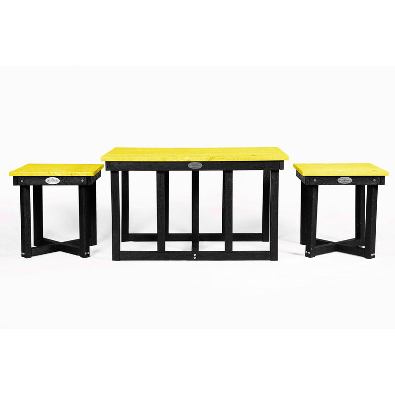 Eco cuboid coffee table with 2 stools